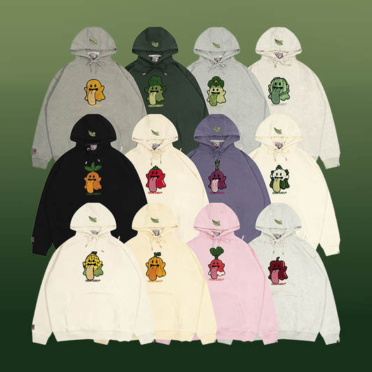 GRAF&WU Cabbage Carrot Vegetable Cute Ghost Hoodie