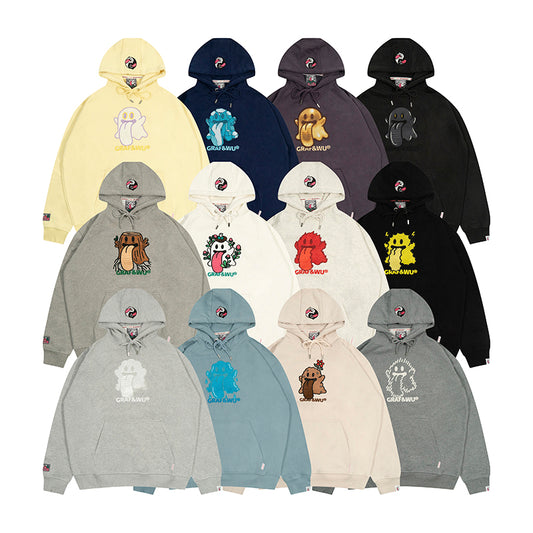 GRAF&WU Five Elements Origin Cute Ghost Embroidered Hoodie