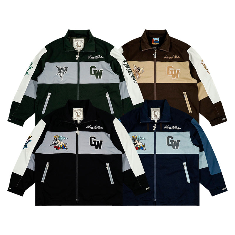 GRAF&WU Angel Giraffe Goddess Embroidered Design Sports Jacket