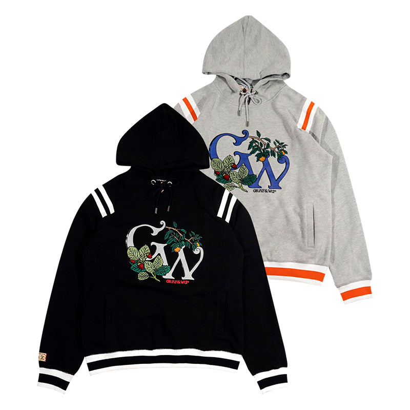 GRAF&WU Embroidered Hoodie - Fleece Pullover Sweatshirt Unisex Streetwear