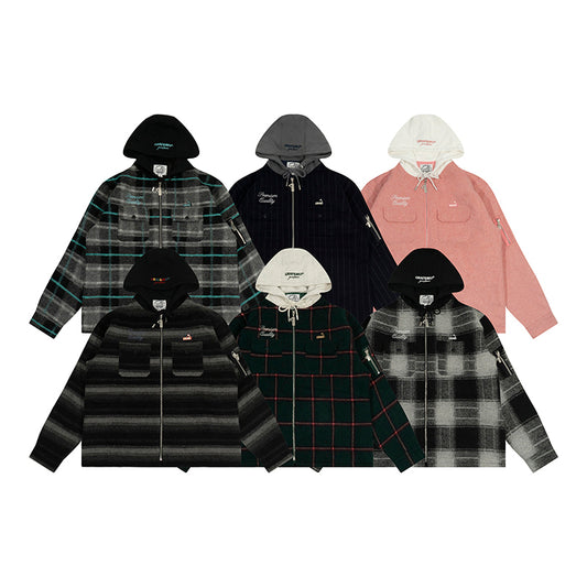 GRAF&WU Giraffe Brand Logo Wool Hooded Thicken Coat