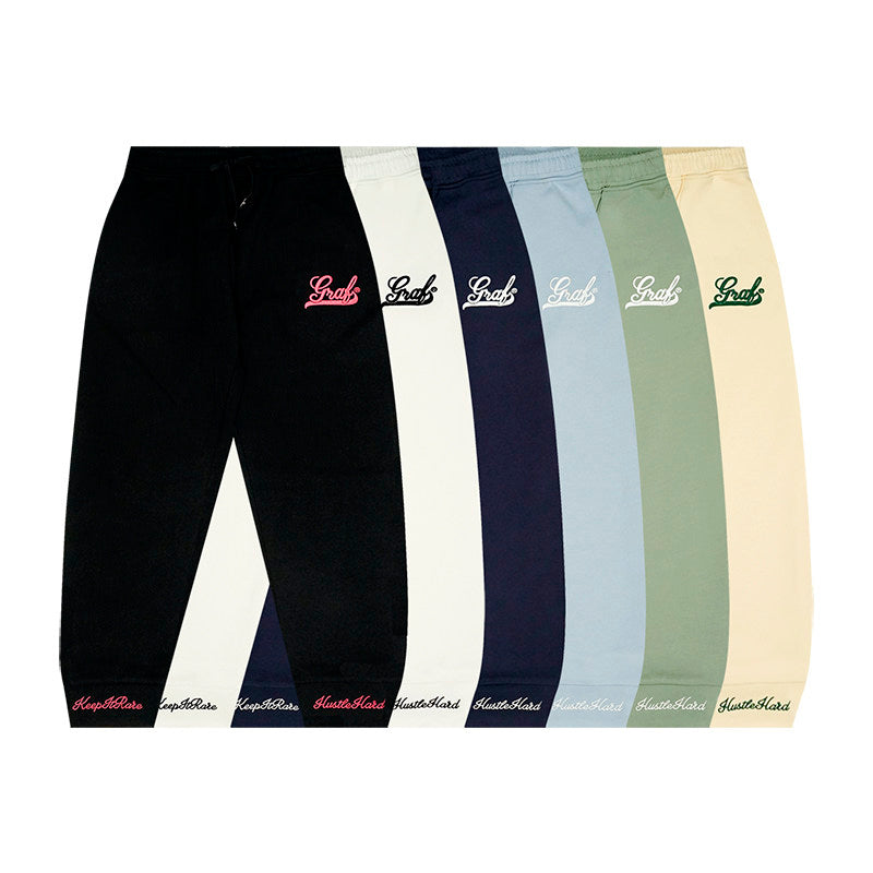GRAF&WU Embroidered Letter Slim-Fit Lightweight Sweatpants