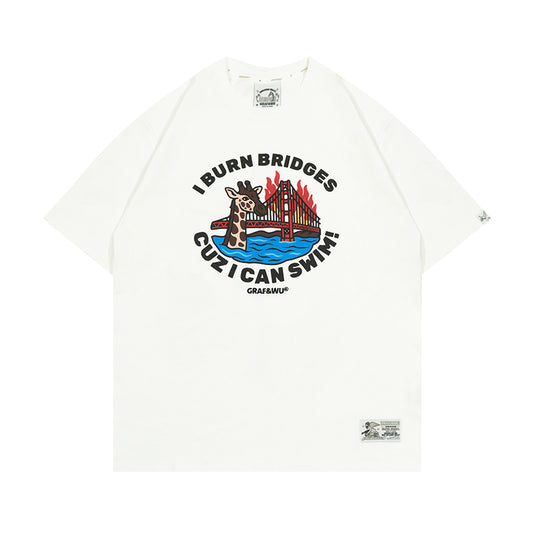 GRAFWU Cut Off The Back Road And Burn The Bridge Giraffe T-Shirts