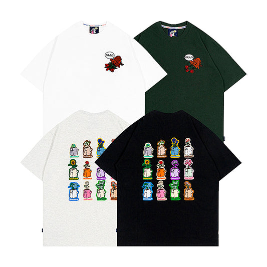 GRAFWU Flower Shop 12 Boo Ghost 2.0 Character Floral T-Shirt