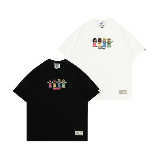 GRAFWU 4 Girls Angels Praying Embroidered T-Shirt