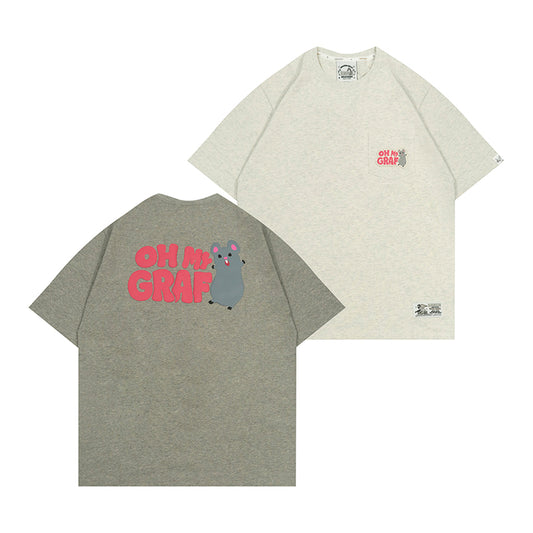 GRAFWU Pocket OhMyGraf Screaming Mouse Cute Design T-Shirt