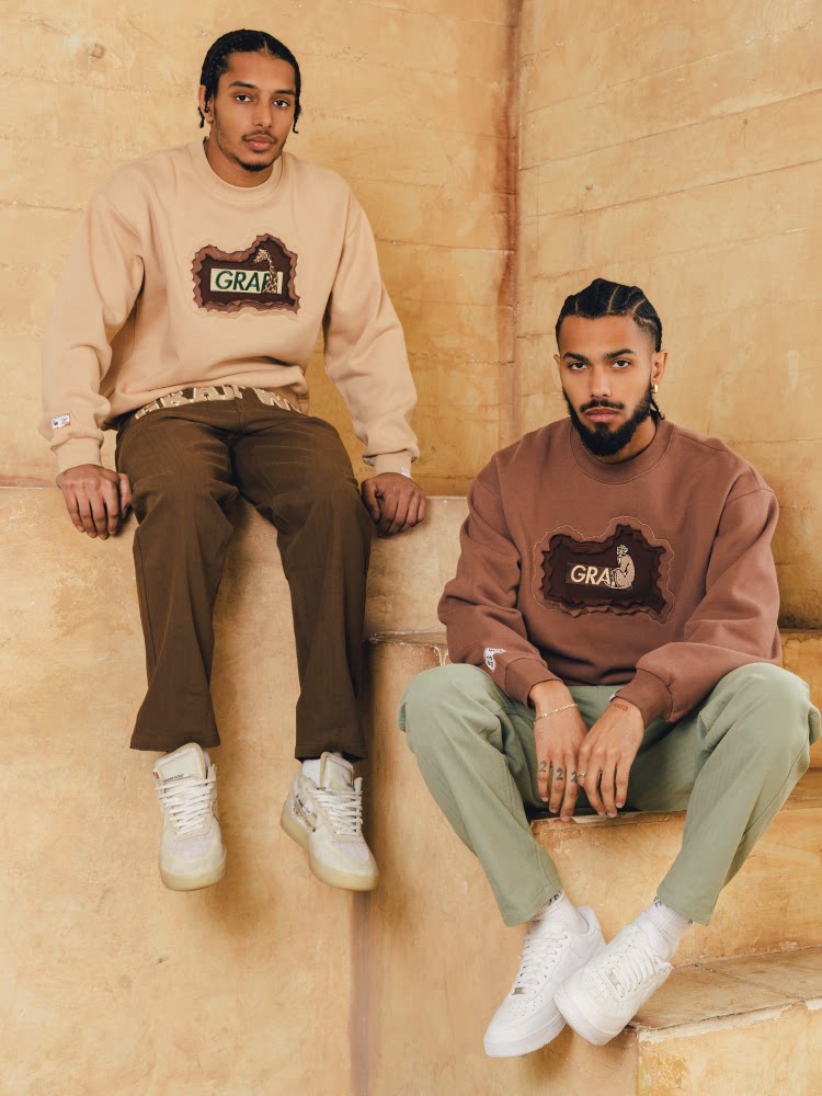 GRAF&WU Classic Erosion 2.0 3D Design Casual Fleece Crew Neck Sweatshirt