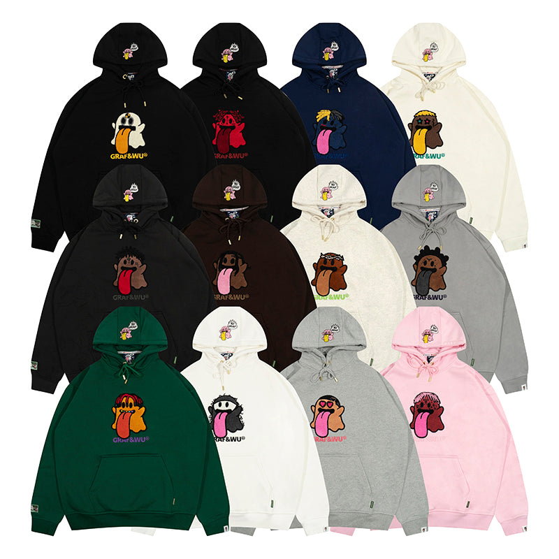 GRAF&WU New School Rapper BooGhost Design Fleece Hoodie