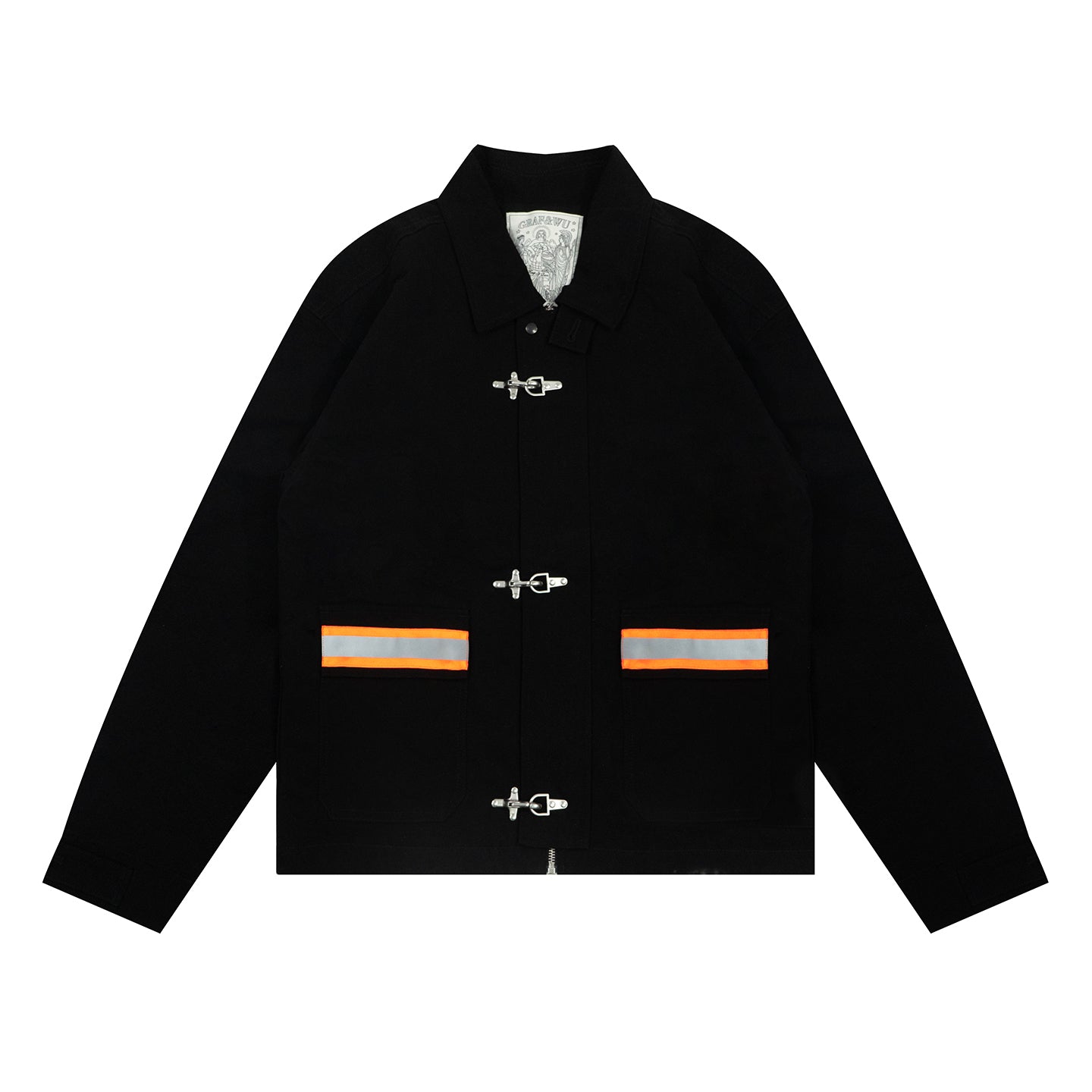 GRAF&WU Firefighter Style Reflective Lobster Buckle Work Jacket