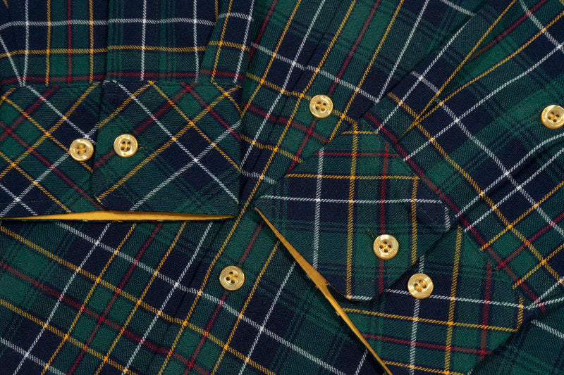 GRAF&WU Heart Floral Embroidered Vintage British Plaid Shirt Jacket
