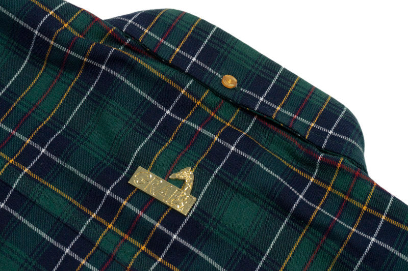 GRAF&WU Heart Floral Embroidered Vintage British Plaid Shirt Jacket