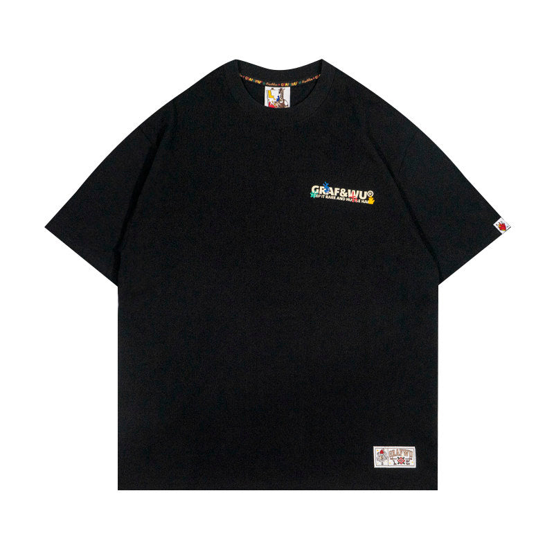 GRAF&WU Brand Letter Print Fashion 100% Cotton T-shirt