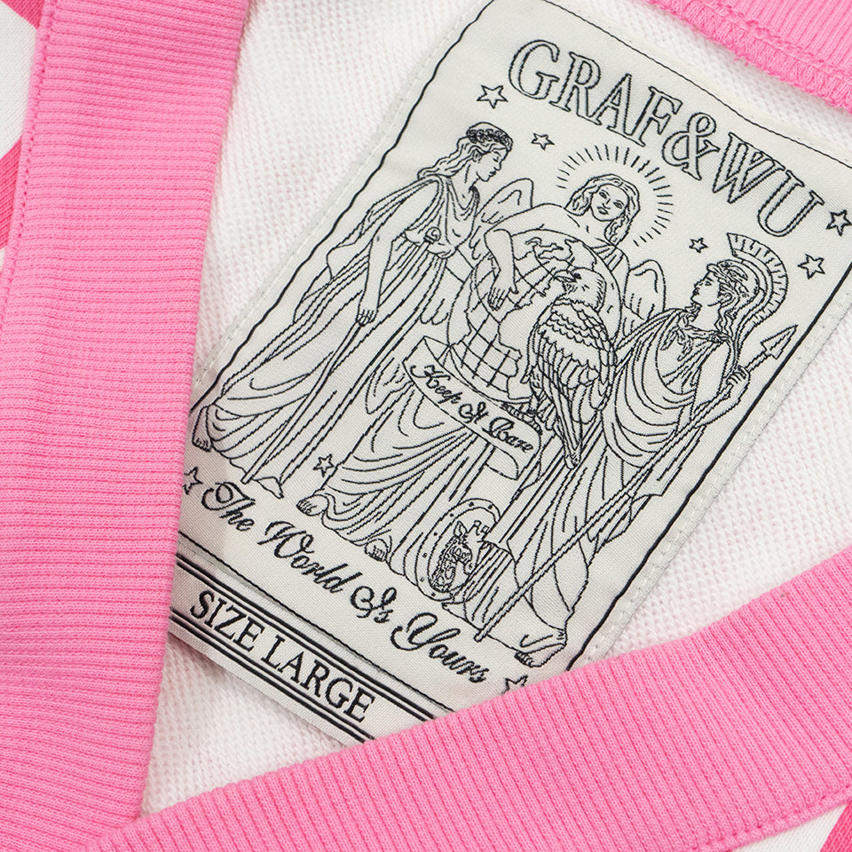 GRAF&WU Pink Irregular plaid Terry Cloth Cardigans