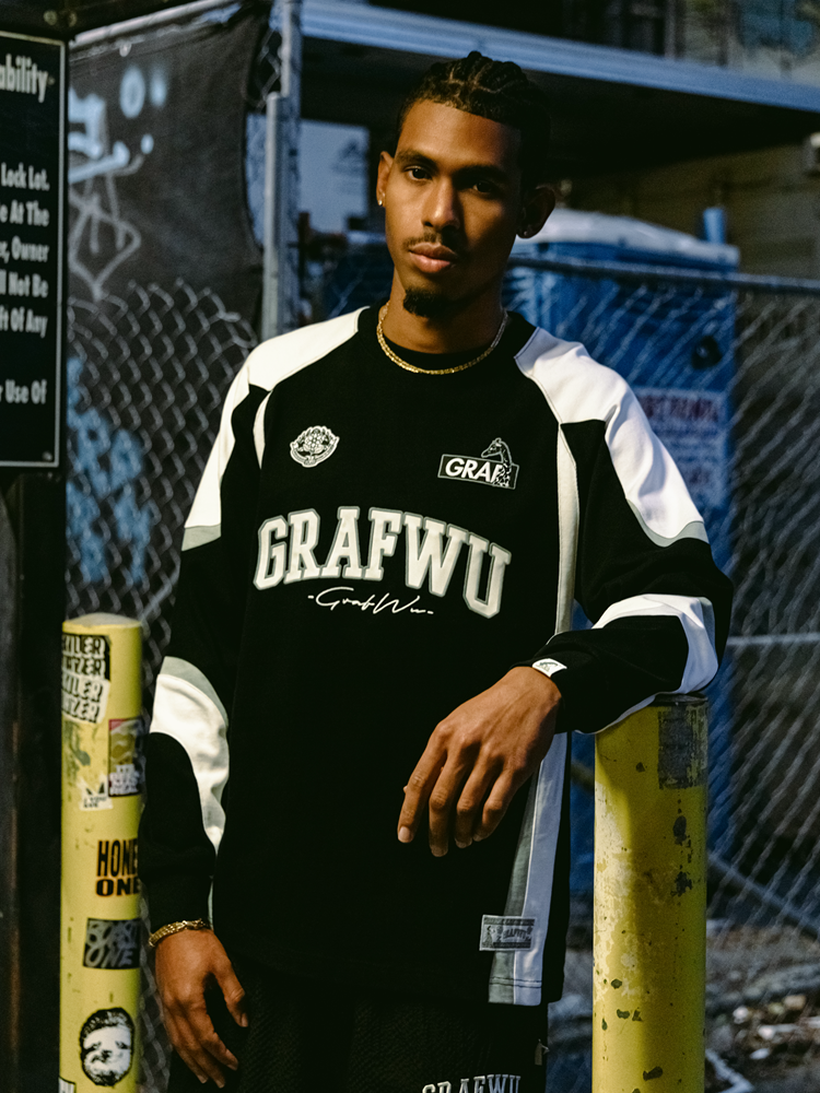 GRAF&WU Bloke Core Style Fashion Embroidered Long-sleeves Shirt