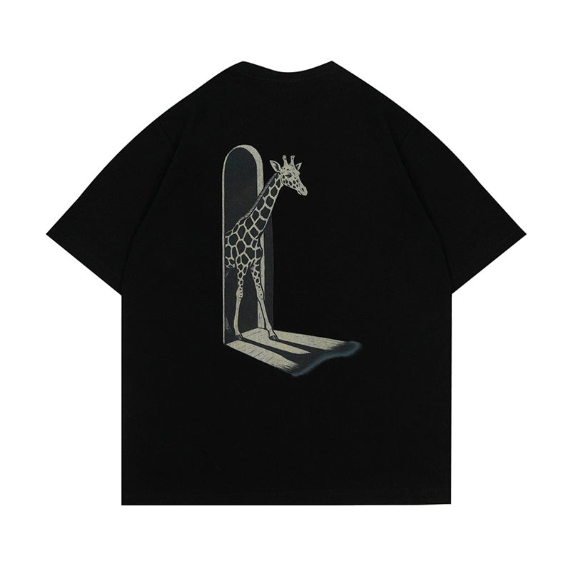 GRAFWU Giraffe In The Black Room Poem T-Shirts