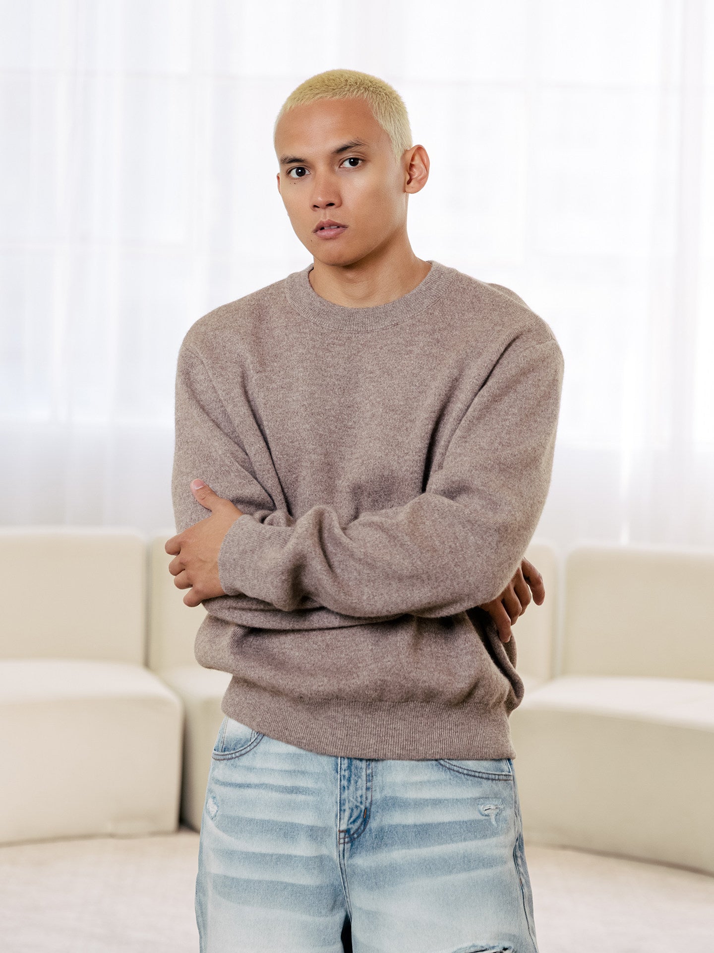 GRAF&WU Cashmere Old Money Vibe Knitted Crew Neck Sweater
