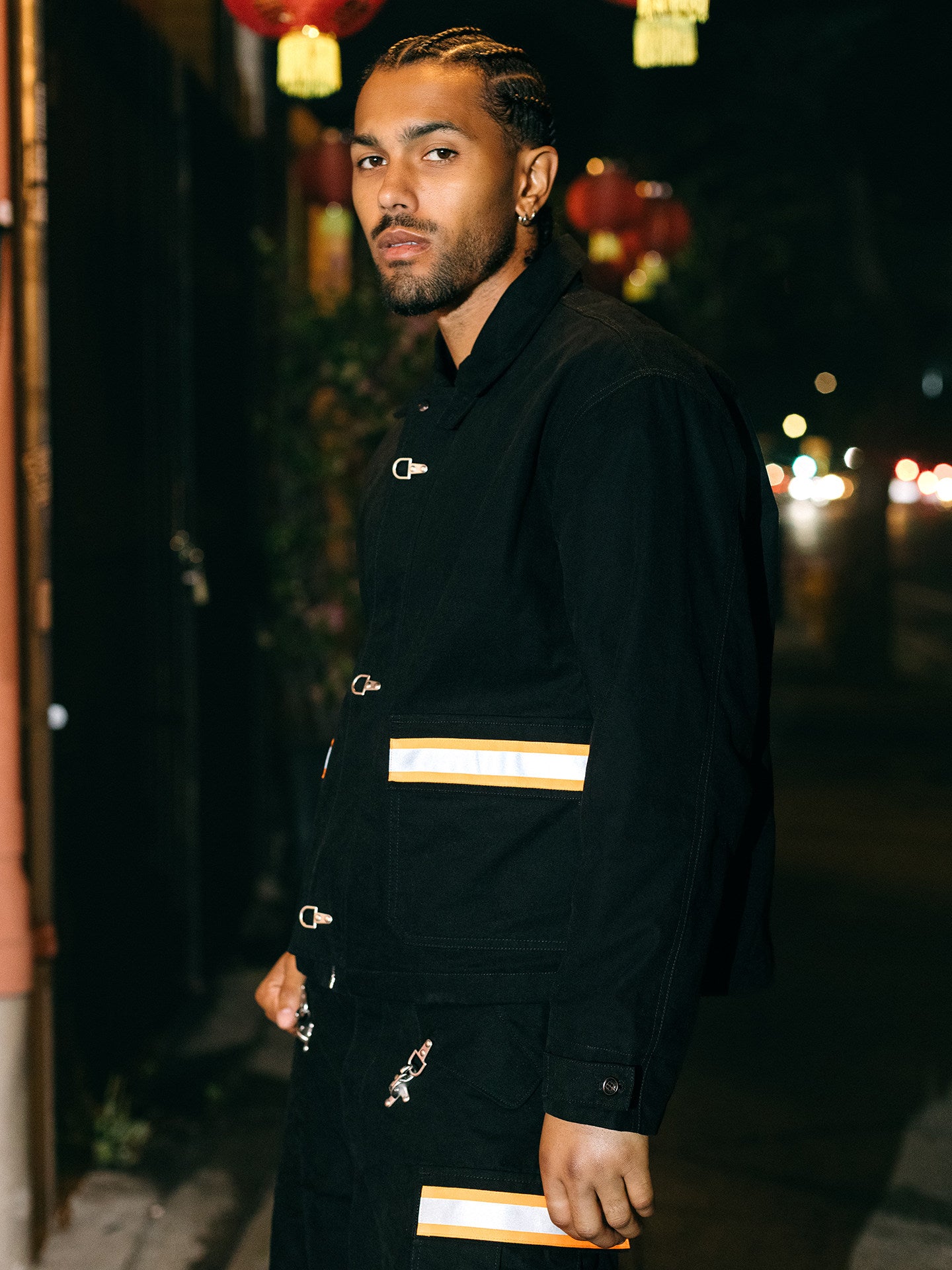 GRAF&WU Firefighter Style Reflective Lobster Buckle Work Jacket
