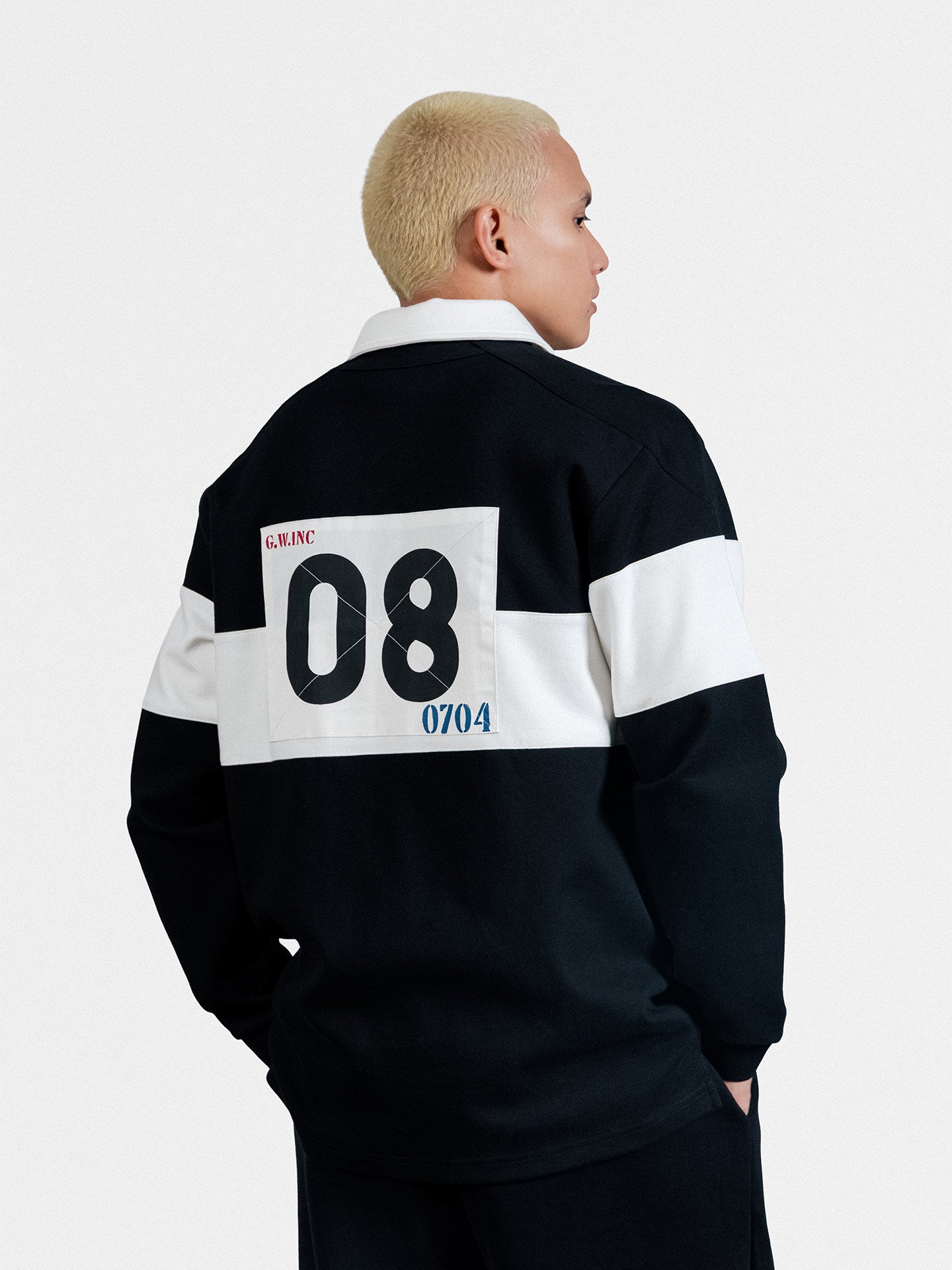 GRAF&WU Vintage Giraffe Football Polo Collar Long-sleeve Shirt - Retro Streetwear