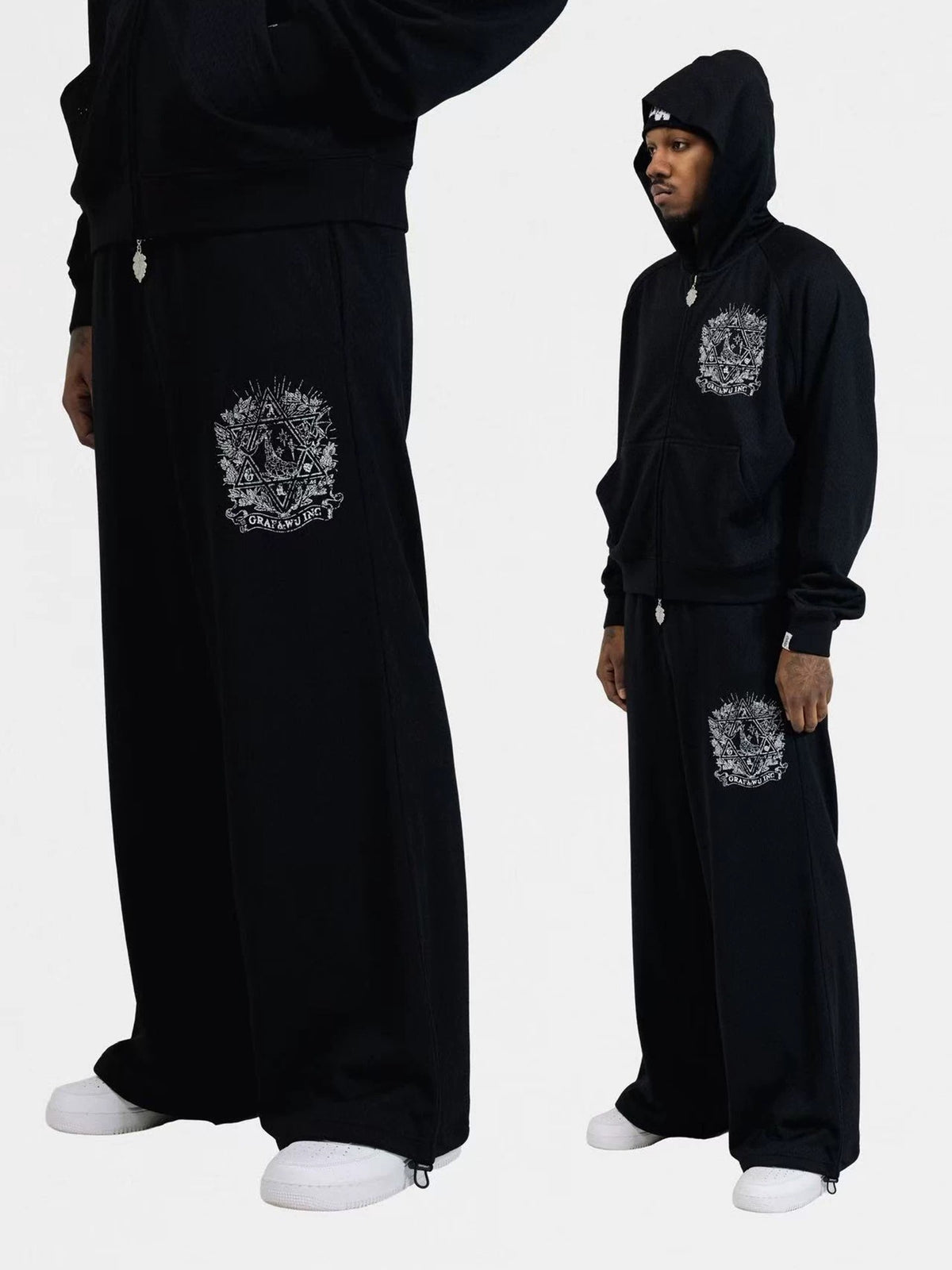 GRAF&WU Giraffe Badge Double-Layer Mesh Hoodie