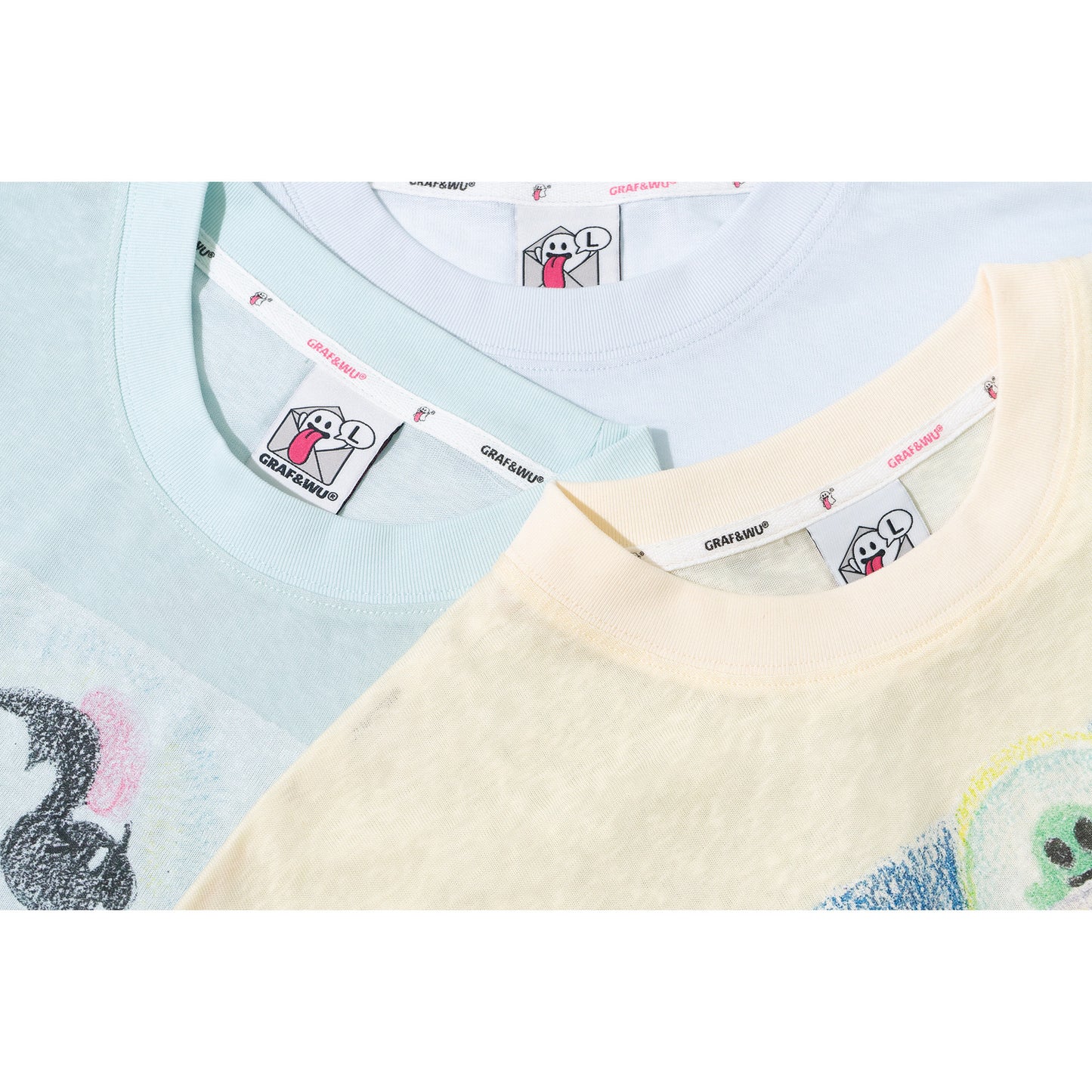 GRAF&WU Tencel Thin Long-Sleeve Cute Ghost Planet Art Shirt