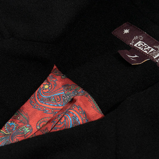 GRAF&WU Paisley Lining Design Fashion Wool Coat | Premium Winter Overcoat