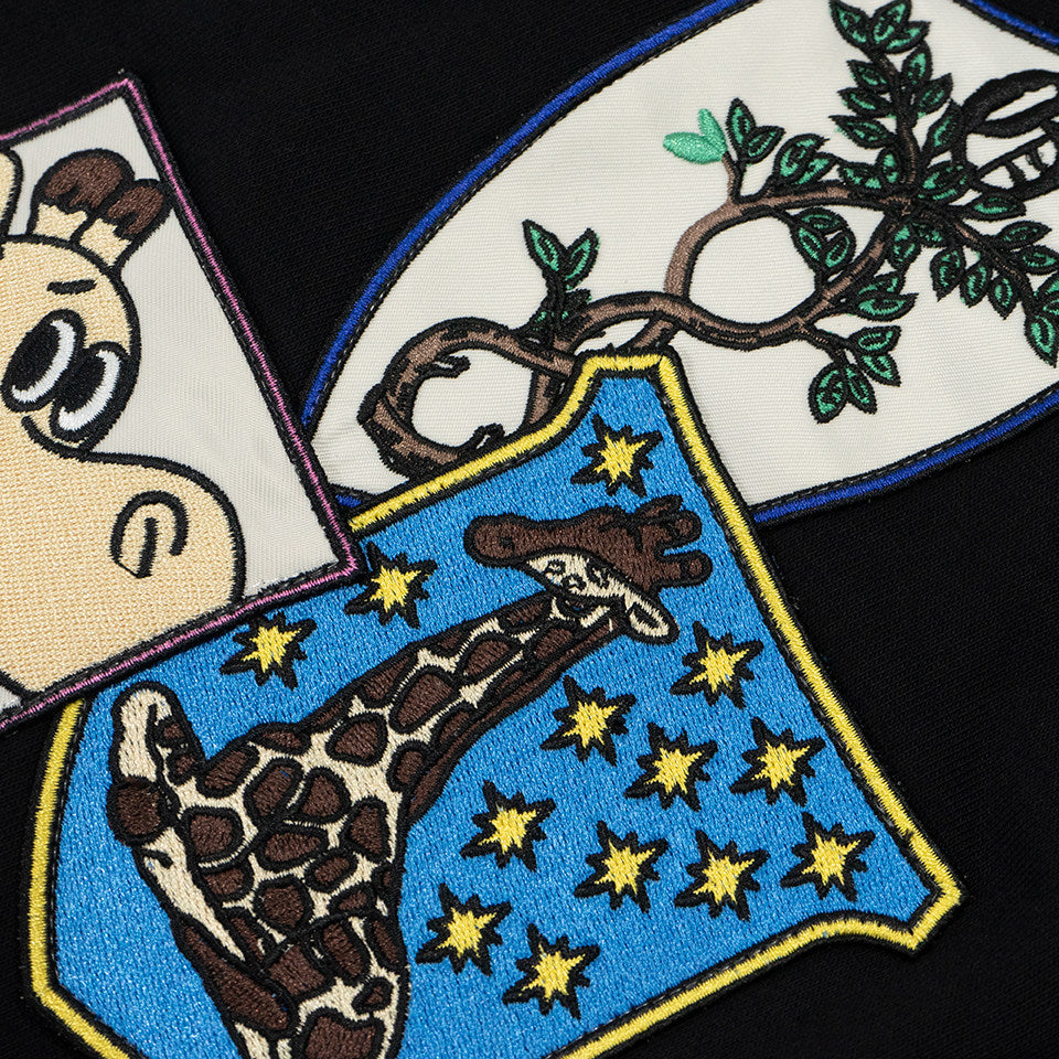 GRAF&WU Badge Character Design Graphic Vintage Washed Pants