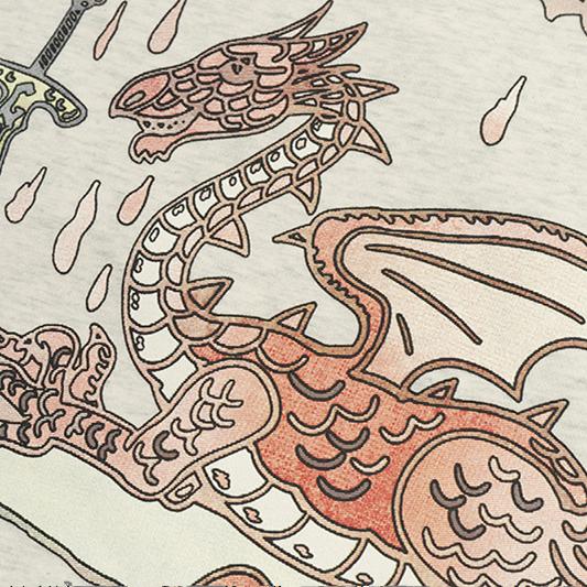 GRAF&WU Knight Slays Dragon Printed Street Hoodie