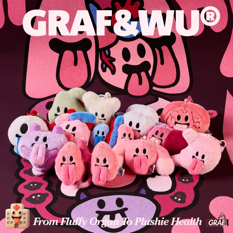 GRAF&WU BooGhost Health Guardian Organ Plush Bag Charm - Cute Anatomy Collectible