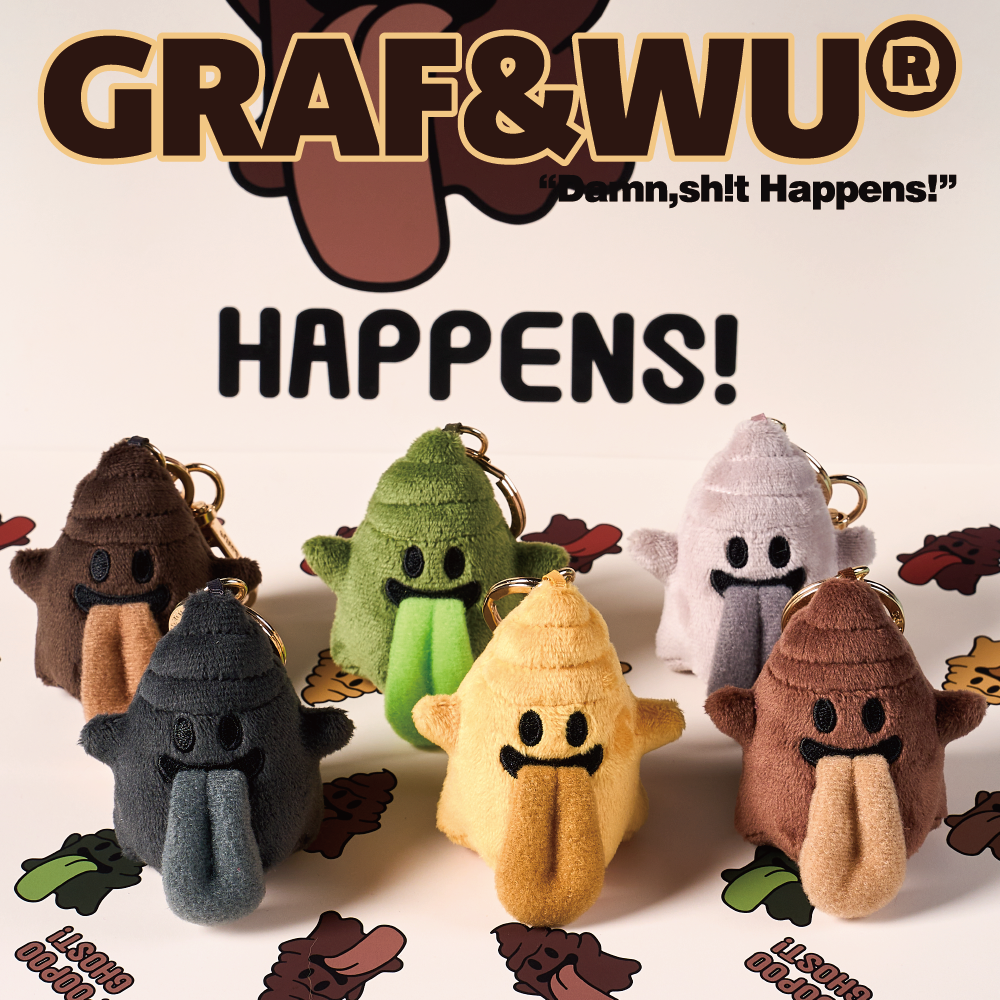 GRAF&WU Fun Poop Cute Ghost Trendy Doll Keychain Pendant