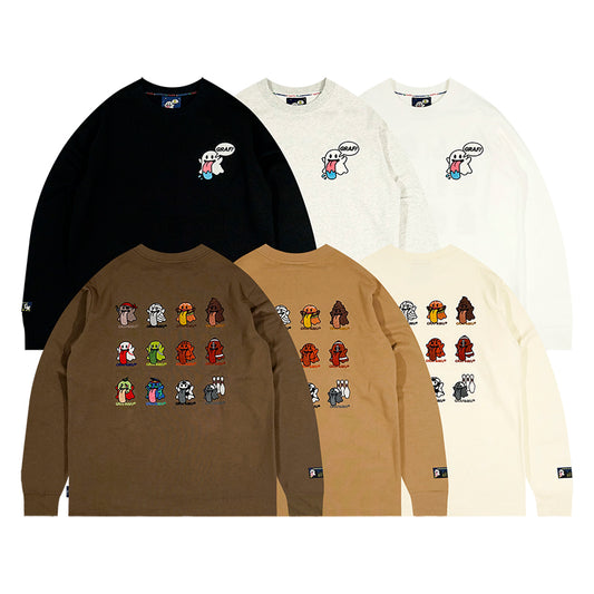 GRAFWU BooGhost 12 Cute Ghosts 2.0 Embroidered Loose-Fit Streetwear