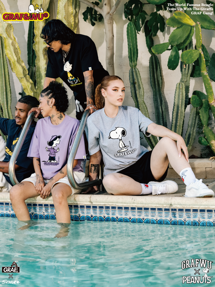 GRAF x PEANUTS Collab Charlie Brown Cartoon Print T-Shirt