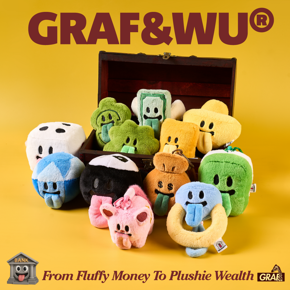GRAF&WU Plushie Wealth Cute Lucky Gold Ingot Plush Trendy Bag Charm