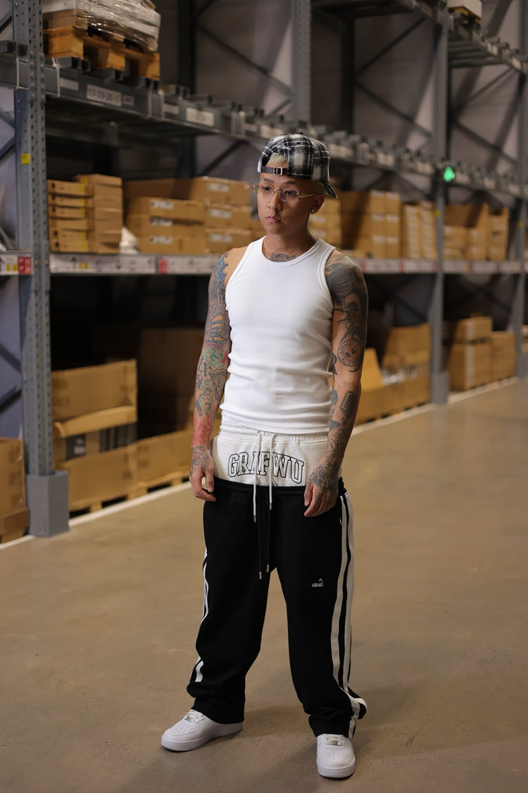 GRAF&WU Brand Arc Logo Embroidered Street Saggin Pants