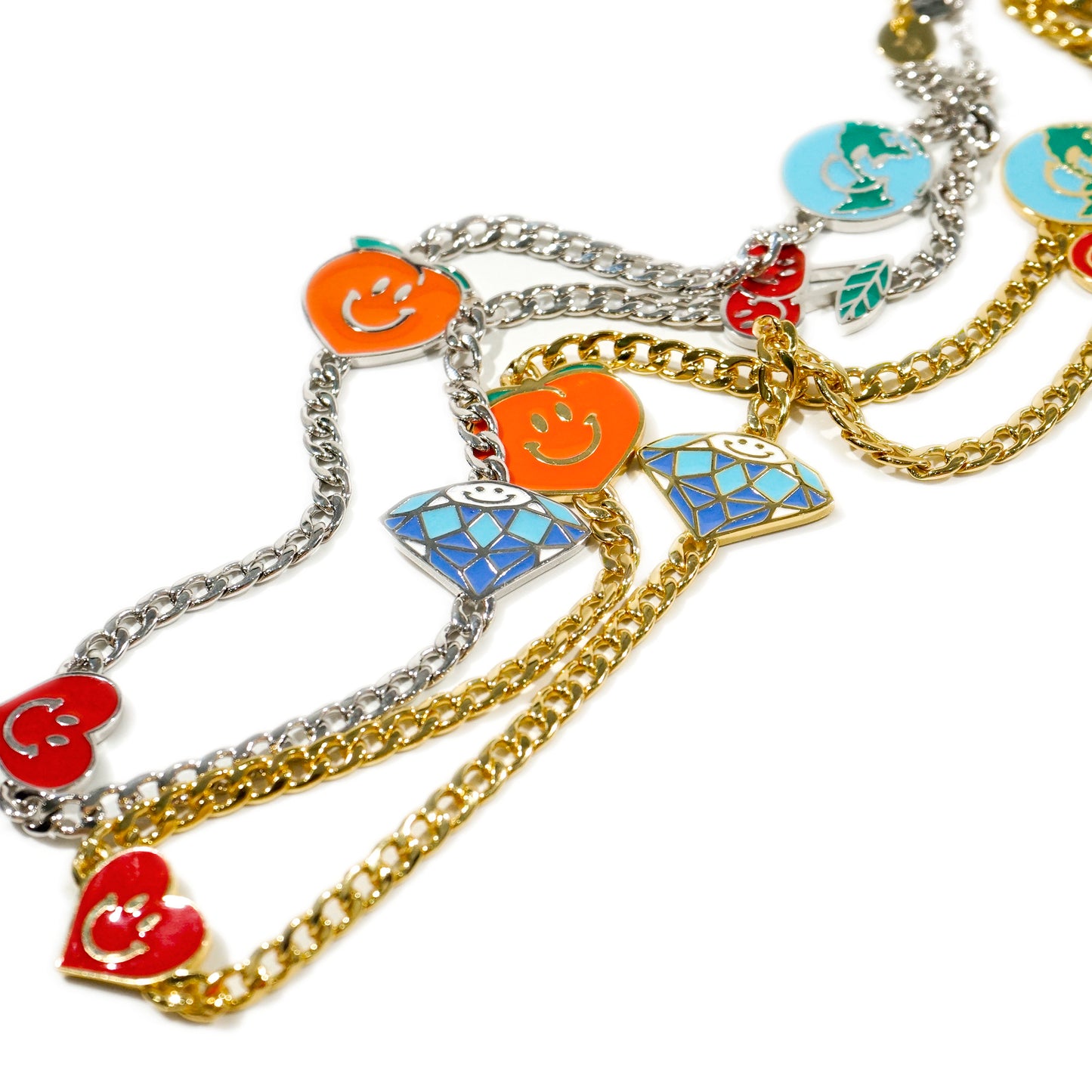 GRAF&WU Earth Cherry Peach Cute Ghost Smile Mysterious Smile Necklace