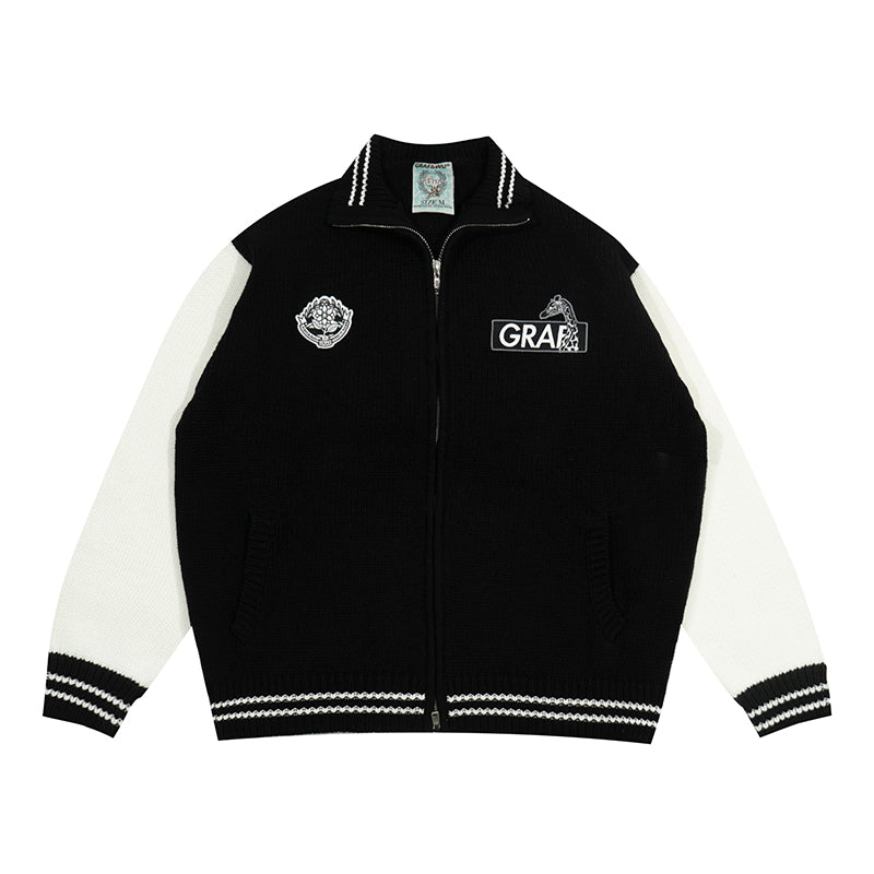 GRAF&WU Coat Knitted Warm Baseball Sweater