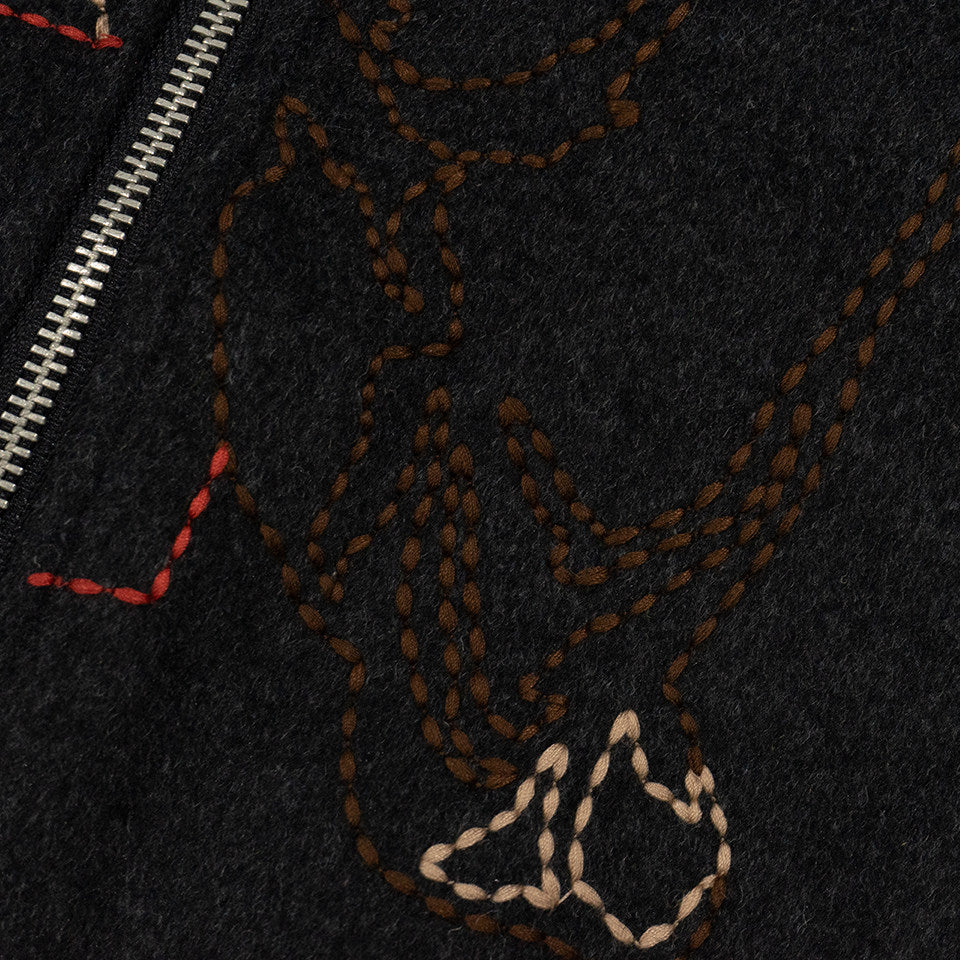 GRAF&WU Lucky Goddess Hand-embroidered Wool Vintage Jacket