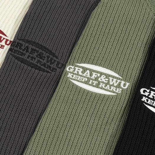 GRAF&WU Brand Embroidered Logo Knitted Long-sleeved Shirt