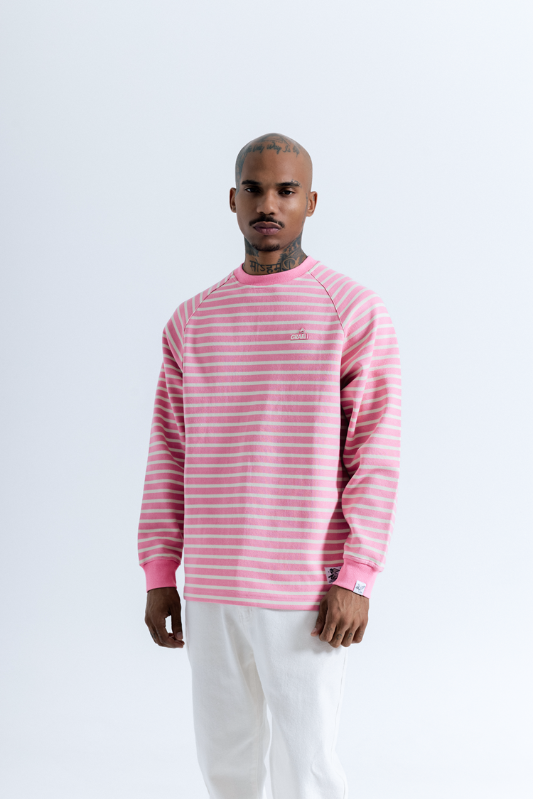 GRAF& WU Metal Giraffe Logo Streetwear Striped Long-Sleeve Shirt