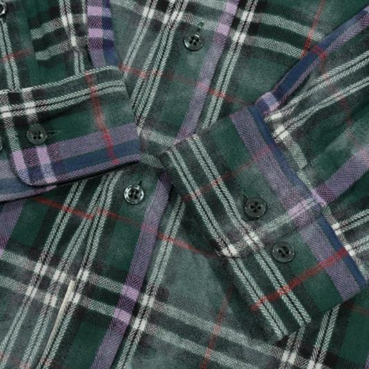 GRAF&WU Plaid Angel Football Embroidery Street Loose Brushed Shirt