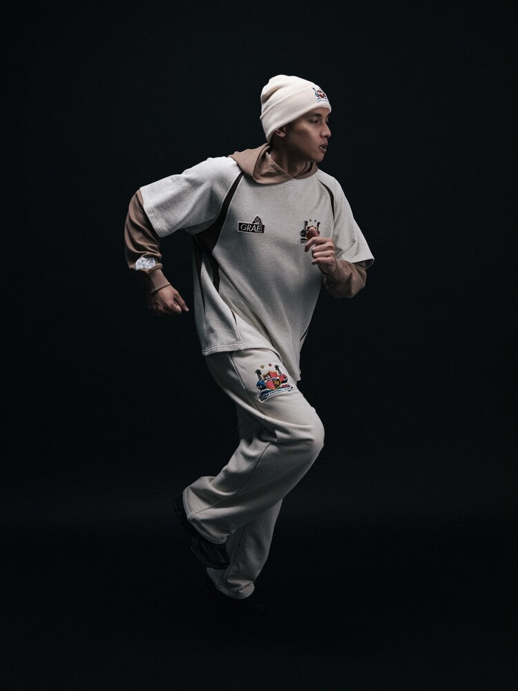 GRAF&WU Football Club Blokecore Floral Angel Devil Fleece Casual Pants
