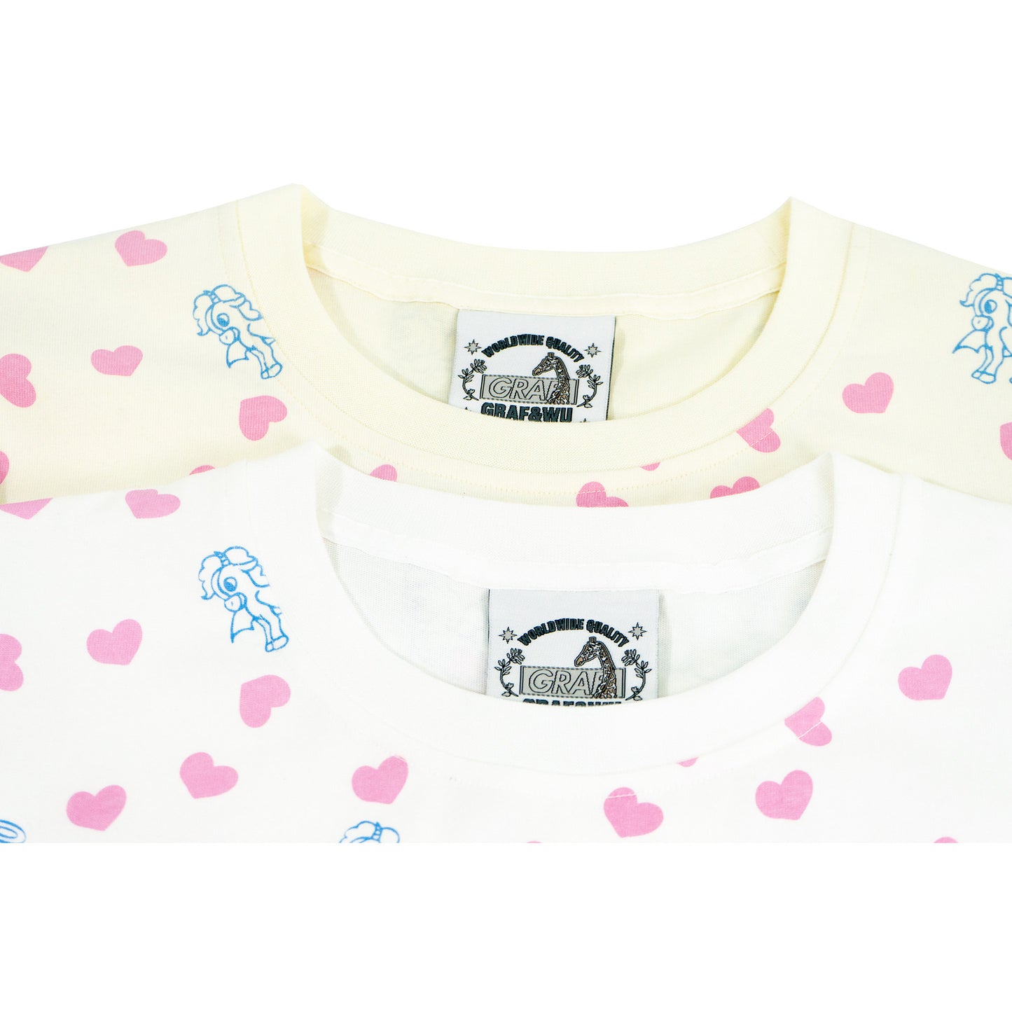 GRAF&WU Cartoon Angel Pony Heart-shaped Cute Aesthetic Cotton T-shirt