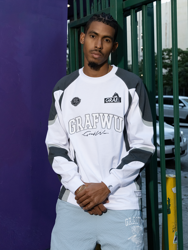 GRAF&WU Bloke Core Style Fashion Embroidered Long-sleeves Shirt