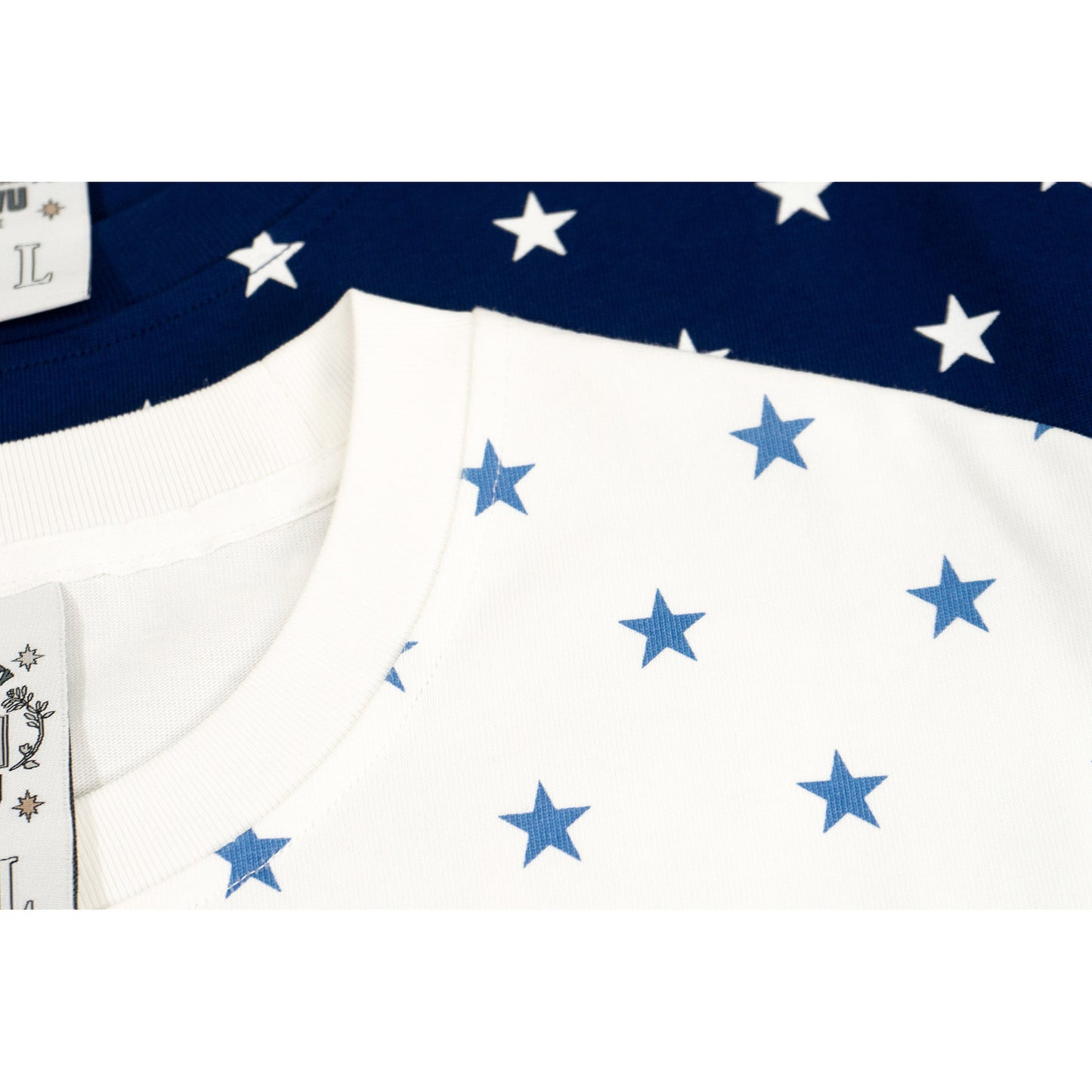 GRAF&WU Starry Cow Cat University Badge Embroidered Streetwear T-shirt