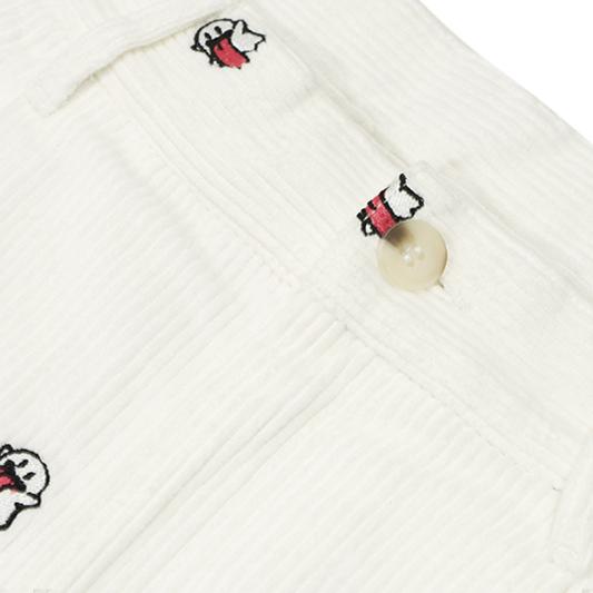 GRAF&WU Mini OG Cute Ghost Embroidered Corduroy Workwear Pants - Premium Streetwear