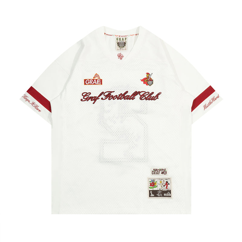 GRAF&WU Football Club Floral Embroidery Sports Mesh Jersey