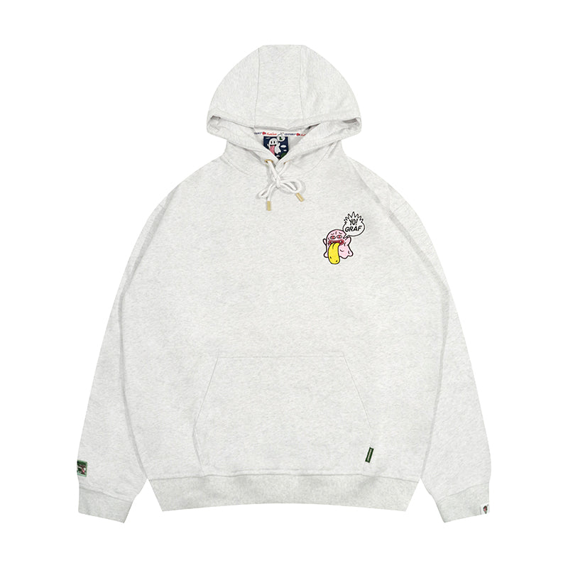 GRAF&WU New School 12 Rap Ghost Embroidered Hoodie