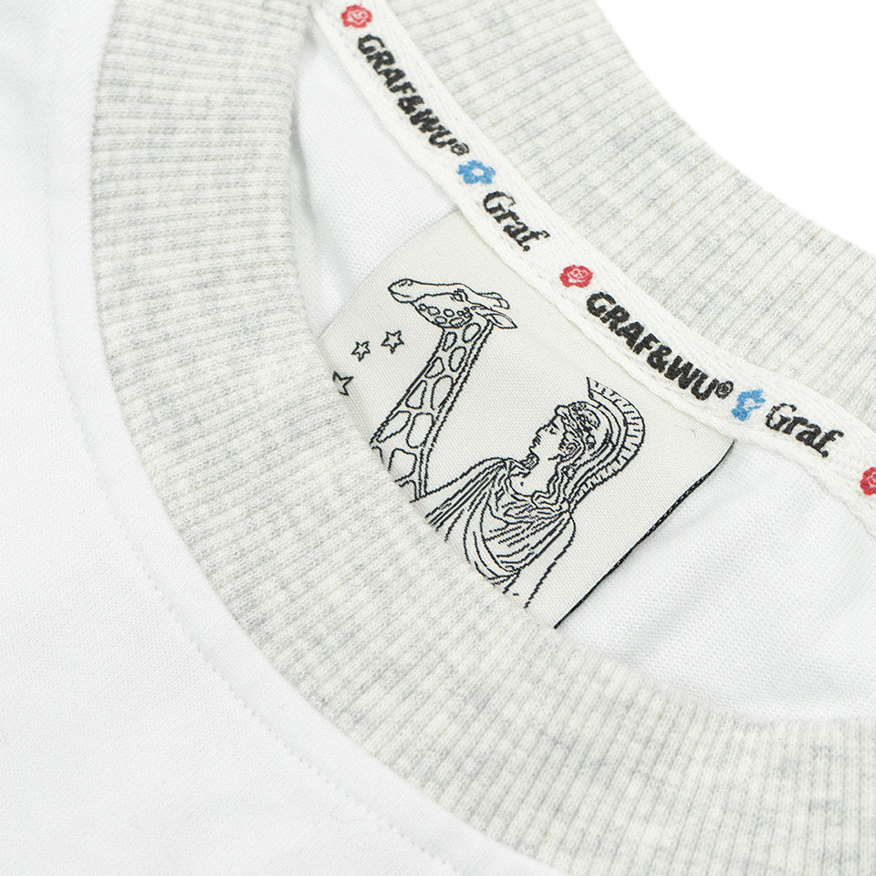 GRAF&WU Sleeping Cow Cat Badge Raglan Long-Sleeve Shirt