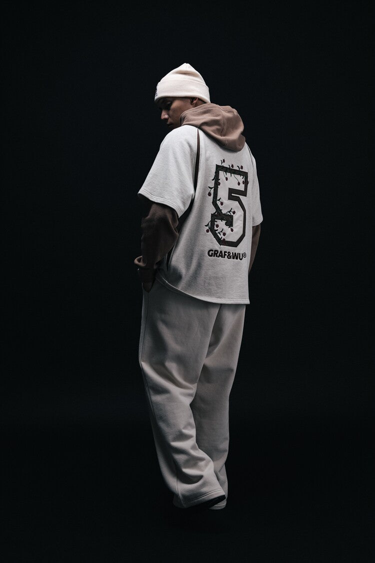 GRAF&WU Football Club Blokecore Floral Angel Devil Fleece Casual Pants