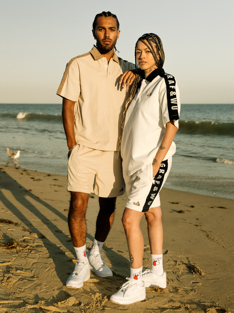 GRAF&WU Corduroy Letter embroidery Polo Shirt