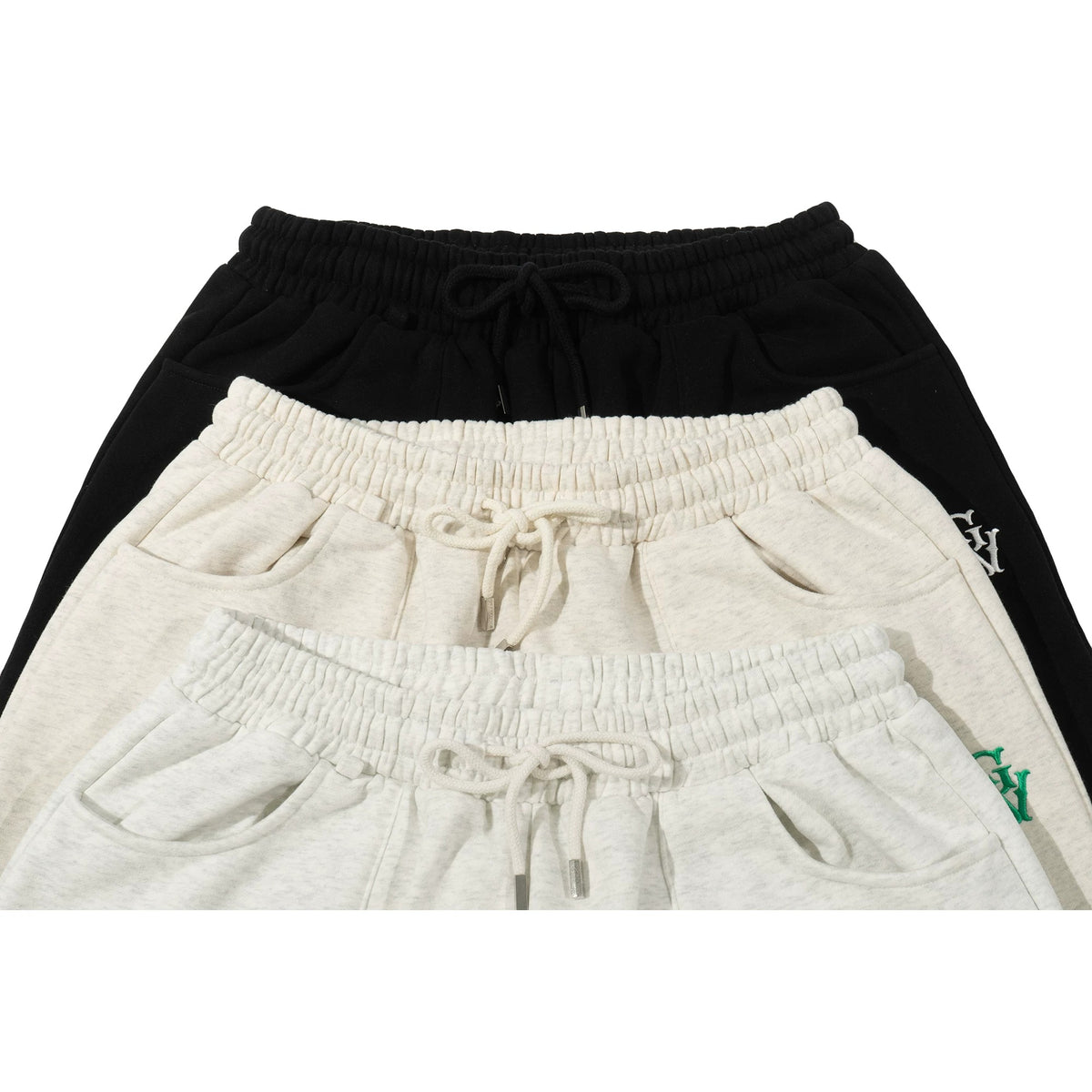 GRAF&WU Unisex Embroidered Cotton Fleece Sweatpants